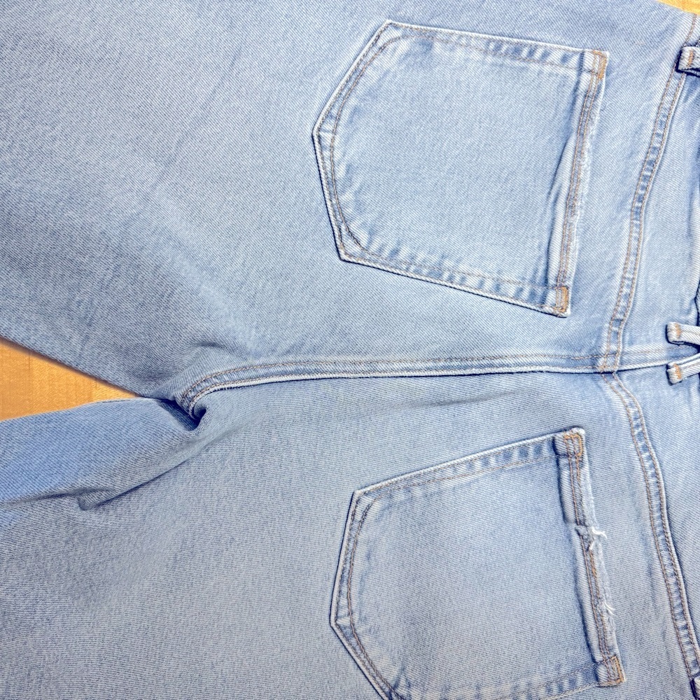 Good American Good Legs Straight Jeans Denim with Frayed Hem Size 10/30 - Picture 4 of 4